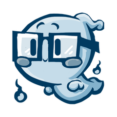 Avatar of a cute little blue ghost with big glasses
